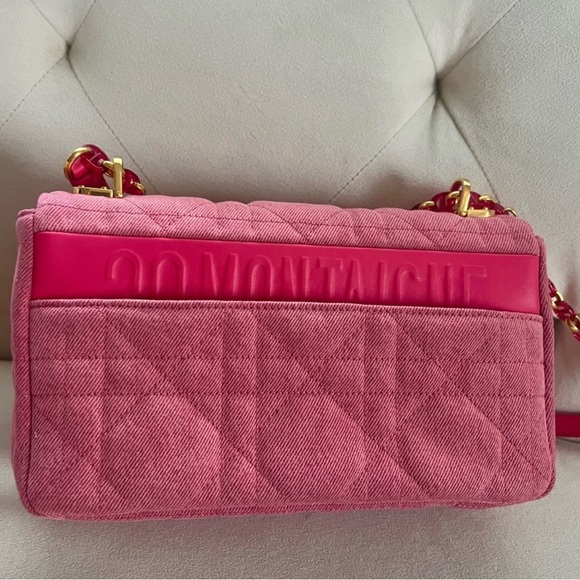 Christian Dior Macrocannage Caro Crossbody Medium Pink Denim - Picture 5 of 15